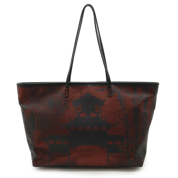 Fendi Roll Bag Dot Zucca Pattern Tote Bag Shoulder Bag Shoulder Tote PVC Black - Picture 1 of 8